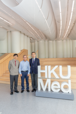 Professor Yuen Kwok-yung, Professor David Ho and Dean of Medicine Professor Lau Chak-sing